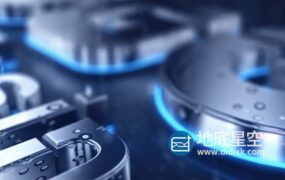 AE模板-E3D水滴金属质感霓虹灯logo片头展示动画