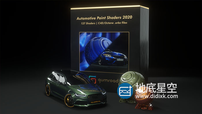 C4D材质预设- Oc渲染器汽车车漆材质预设orbx格式