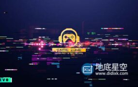 AE模板-游戏区锦标赛网络体育高科技徽标3D小故障HUD UI流媒体CS射击游戏logo展示宣传片头动画