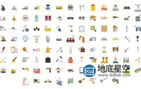 AE模板-100个企业建筑工业施工水泥机械元素图标动画 Construction & Industrial Icons