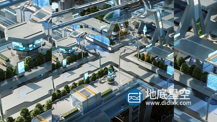 3D模型-未来科幻城市街道 Kitbash3D – Props High Tech Streets