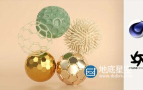 C4D教程-抽象模型电商风格渲染教程 Skillshare – Cinema 4D – Ultimate Abstract Art