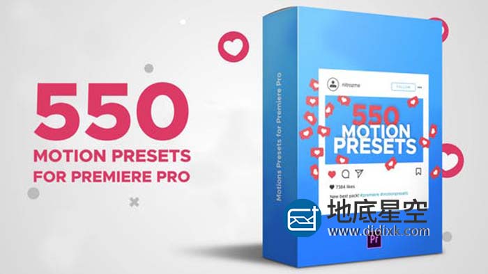 PR模板-550组图形文字出入动画预设 Motion Presets for Premiere Pro