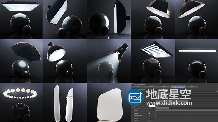 C4D预设-C4D Redshift渲染器舞台灯光照明摄影棚HDRI产品场景渲染预设 Redshift Light Suite for C4D