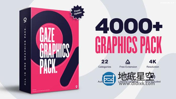 AE脚本-4000+图形动画设计视频字幕转场动态背景 Graphics Pack V4.5