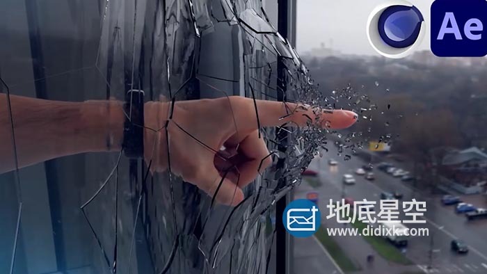 C4D教程-学习制作玻璃炸裂破碎特效(英文字幕) Skillshare – VFX for Beginners using Cinema 4D – Breaking Glass in 3D