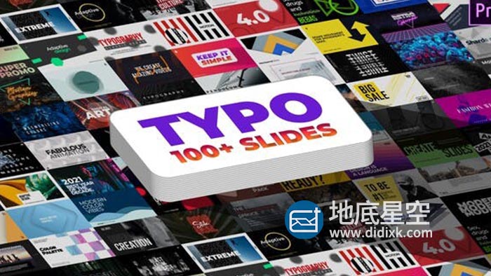 PR预设-100种2d3d抽象彩色图形海报文字排版小标题动画 Typography MOGRTs