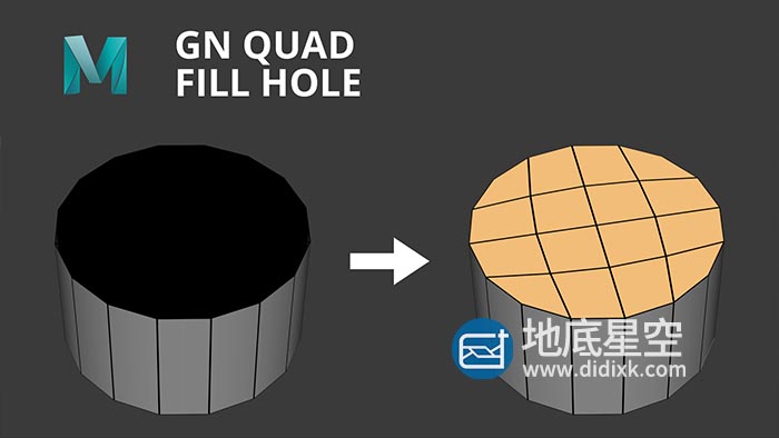 Maya插件-多边形封孔插件 Artstation – GN Quad Fill Hole v4.01