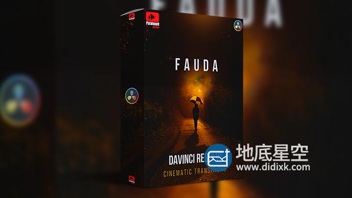 达芬奇预设-64种缩放拉伸冲击滚动转场预设 FAUDA DaVinci Resolve Transitions