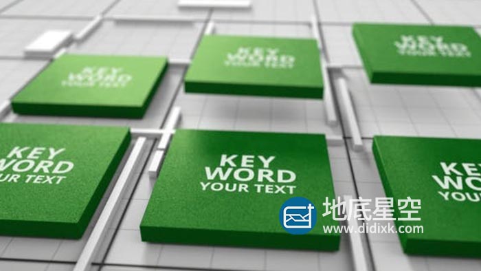 AE模板-3D马赛克方形企业公司logo标志拼图视频片头动画Corporate Logo