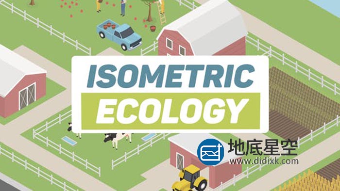 AE模板-绿色环保能源工业农场等距三维卡通MG动画元素 Ecology Isometric – Green Energy