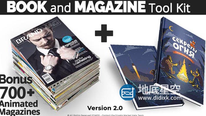 AE模板-700种三维书籍杂志宣传展示翻页介绍动画 Book and Magazine ToolKit