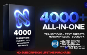 PR模板+预设-4000个缩放扭曲平移旋转运动图形炫光信号故障抖动蒙版无缝视频转场预设 V12 Transitions