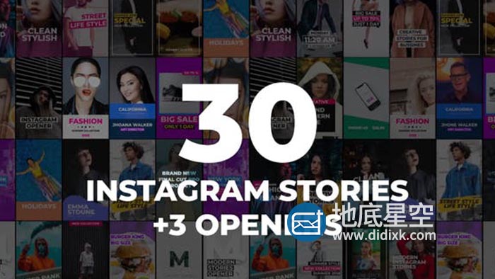 FCPX模板-30组INS竖屏社交媒体栏目包装商业广告促销动画 30 Instagram Stories Pack