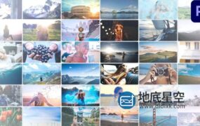 AE模板+PR预设-图片幻灯片照片墙动态拼贴网格动画