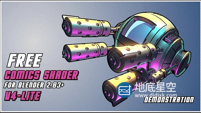 Blender插件-卡通漫画风格材质预设插件 Comics Shader LITE v4.0