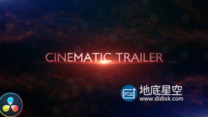 达芬奇模板-震撼大气的史诗粒子文字标题电影开场片头 Cinematic Trailer Titles
