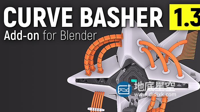 Blender插件-三维电缆曲线链接生成器 Curve Basher V1.3 Rev 3