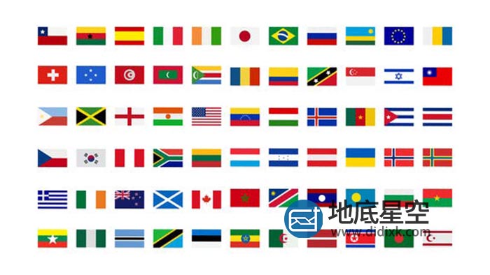 AE模板-国家旗帜国旗飘动图标动画 250+ Country Flags Icons
