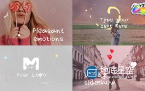 FCPX模板-唯美浪漫的诈照片展示可爱卡通的流体元素浪漫视频片头 Love Slideshow