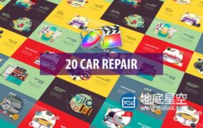 FCPX插件-机械运输工具汽车维修场景MG动画预设 Car Repair Animation