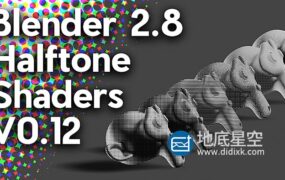 Blender预设-网格半色调材质预设 Npr Halftone Shaders V0.12