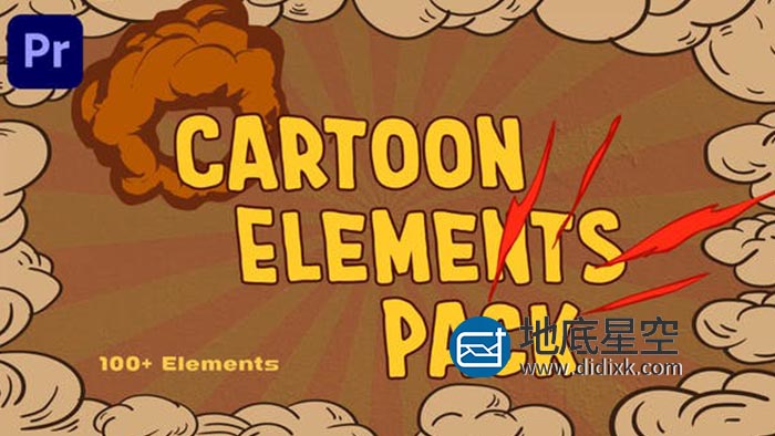PR预设-100组手绘火焰灰尘能源卡通元素效果动画 100 Cartoon Elements