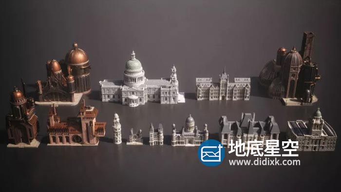 3D模型-欧洲贵族城堡建筑庄园C4D模型