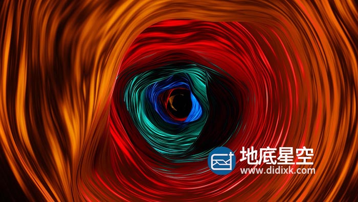 视频素材-通往星际的霓虹发光时光隧道