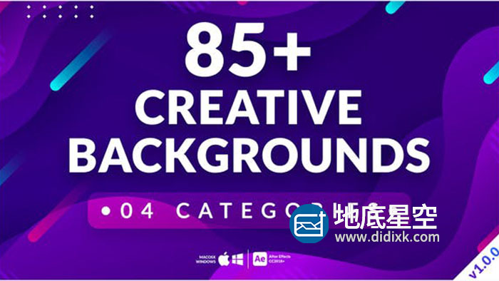 AE模板-85组抽象创意简洁液体波浪循环背景动画 85+ Creative Backgrounds