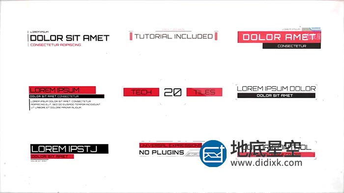 AE模板-未来科技感信息图表节目文字标题排版动画 Cinematic HUD Titles