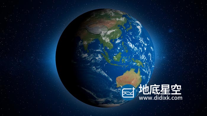 视频素材-航天科学全球化地理教育太空视角蓝色星球地球行星自转素材