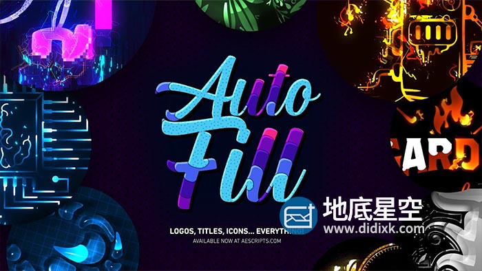 AE插件-图层边界自动填充生长动画中文汉化插件 AutoFill v1.1.3 Win/Mac