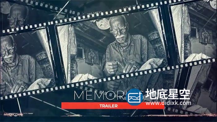FCPX模板-黑色复古的电影胶片相册回忆照片开场 Memory Frames