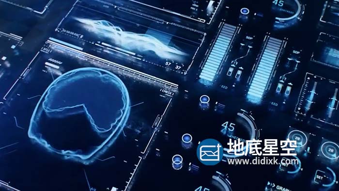 AE模板-计算机数字科技感科幻全息信息数据图表人体医疗脑电波HUD元素动画包 HUD Elements