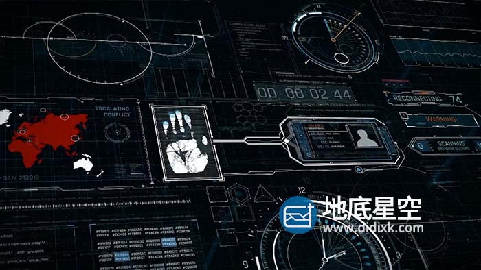 AE模板-700个未来高科技科幻感箭头标注赛博朋克全息动态图形UI界面元HUD素动画包