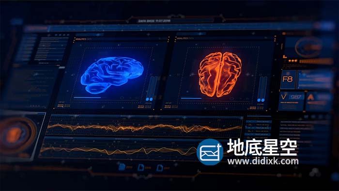 AE模板-10组未来高科技科幻显示屏人体扫描UI界面HUD元素动画