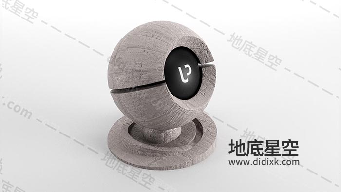 C4D材质-粗糙的混凝土墙面材质球 01