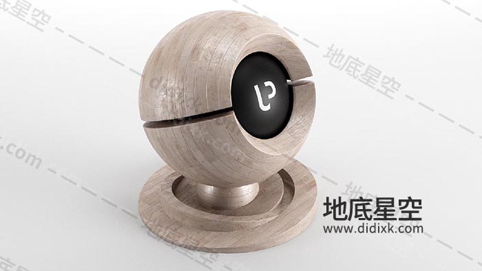 C4D材质-浅色灰调实木地板材质球 02