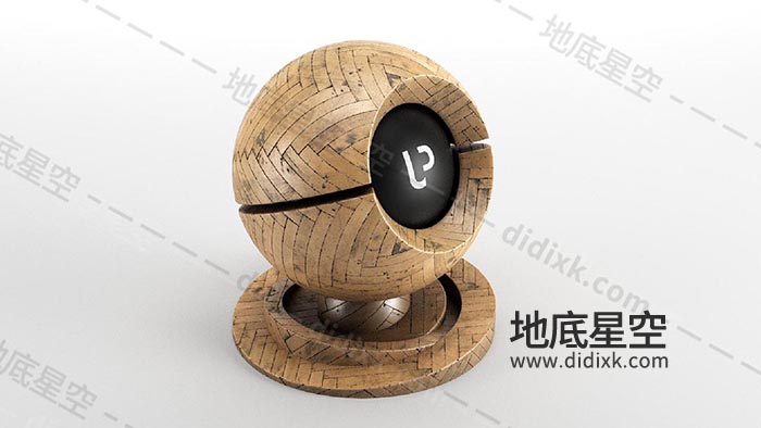 C4D材质- 磨损严重的实木地板材质球