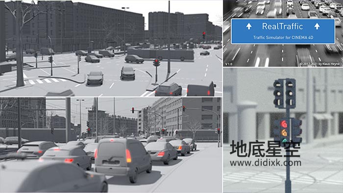 C4D插件-交通场景模拟插件 RealTraffic 1.00.2