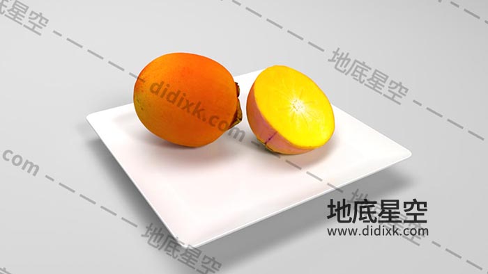 3D模型-切开的杮子模型