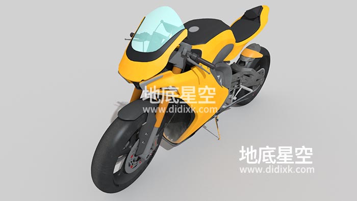 3D模型-超酷炫拉风摩托机车C4D模型