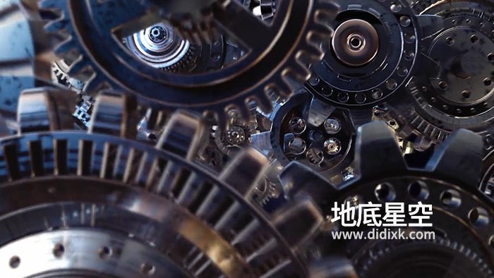 AE模板-三维金属机械齿轮转动logo标志展示片头动画