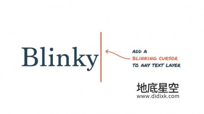 AE脚本-一键给文本添加闪烁的光标动画 Blinky 1.3