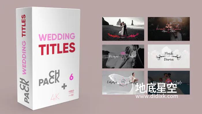 FCPX模板-浪漫婚礼文字标题字幕动画 Wedding Titles