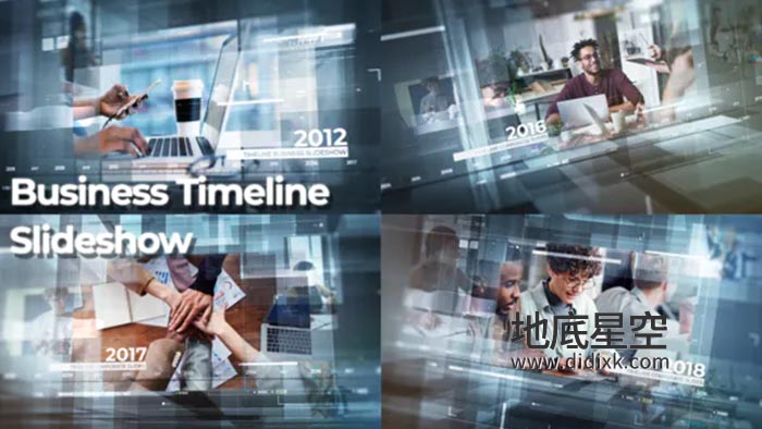 AE模板-数字科技感公司企业时间轴发展历程产品宣传展示动画