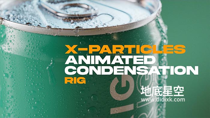C4D预设-三维模型表面水滴凝结动画 X-Particles Animated Condensation Rig
