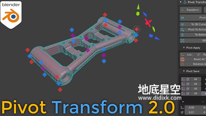 Blender插件-三维模型中心点变换移动工具 Pivot Transform V2.3.0