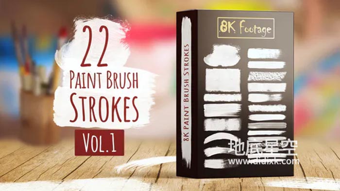 视频素材-22组8K画面的画笔油漆笔刷涂抹路径标题文字背景动画